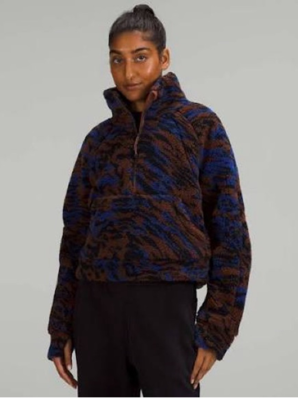 Women’s Lululemon Brown and Blue sherpa Pullover Sweater